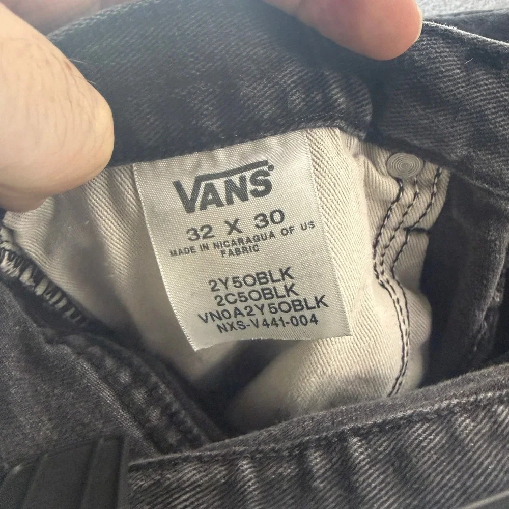 Vans Mens Faded Black Straight Leg Denim Jeans 32x30